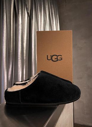 Жіночі уггі шльопанці чорні замшеві ugg elea slip-on black