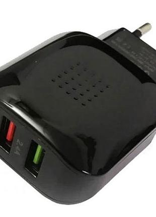 Мережевий зарядний пристрій qualcomm grand gq-c01 dualusb usb 3.0 швидка зарядка на два роз'єми usb 3,0а + 2,4а.