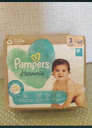 Pampers harmonie 3 /28шт підгузники дитячі памперси