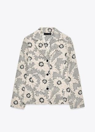 Жіночий піджак zara floral textured blazer