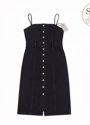 Графітова сукня-корсет levi's denim bustier dress (нова з бірками)  розмір: s
