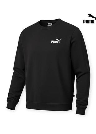 Оригінальний чоловічий світшот puma чорний розмір l л чоловіча кофта пума котоновий лонгслів реглан чоловіче худі лонг батнік толстовка водолазка на ф