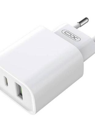 Сетевое зарядное устройство блок питания xo ce02a pd20w+qc18w fast charging белое