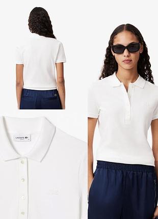 Біла жіноча поло-футболка lacoste (s)