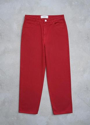 Джинсы широкие красные rohe × sandro × ganni