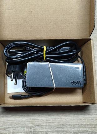 Зарядний пристрій usb-c 65w type-c для ноутбуків lenovo hp dell asus macbook