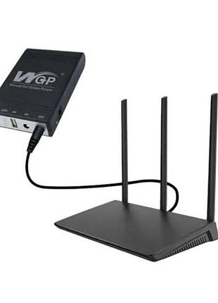 Ибп для роутера ups wgp-103 10400 mah на 5v 12v 12v черный