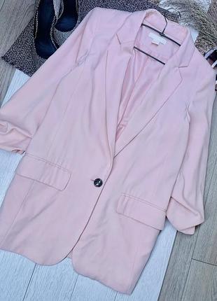 Прямий піджак h&m s oversize рожевий піджак подовжений жіночий піджак оверсайз