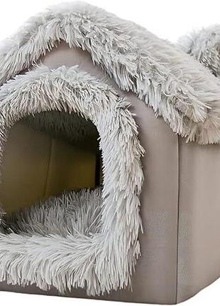 Будинок м’який для собак та котів l 46x45x37см з подушкою