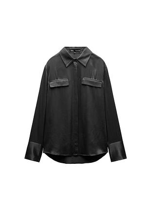 Жіноча сатинова сорочка zara чорна