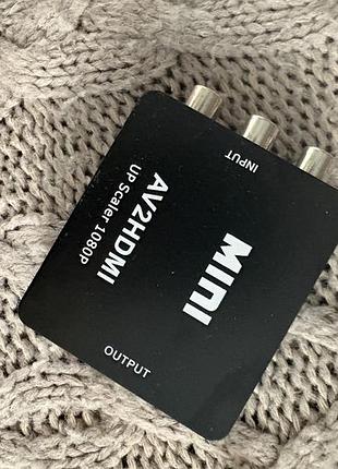 Адаптер av2hdmi mini up scaler 1080p з тюльпану на hdmi