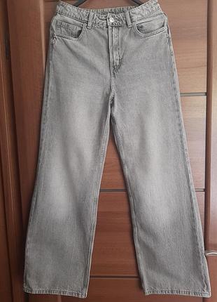 Джинси жіночі h&m divided wide high сірі розмір 36(s)