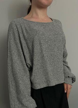 Светр  теплий жіночий сірий на m-xl оверсайс на кожен день