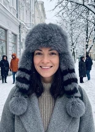 Шапка женская зимняя с кроличьим мехом