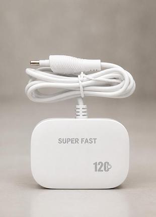 Мережевий зарядний пристрій 120 w 4 в 1, usb-a + 2 × usb-c / швидке заряджання, універсальний адаптер живлення