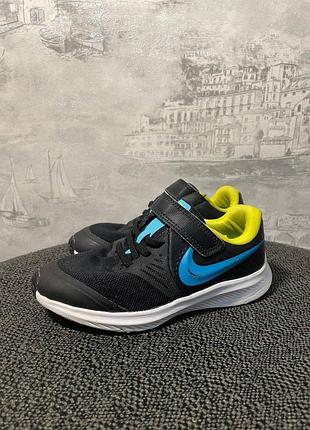 Кросівки для дітей nike star runner 2 чорні з синім та жовтим