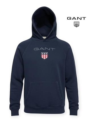 Оригинальное мужское худи gant  размер xs c капюшоном кофта гант мужской батник мужская пайта реглан свитшот лонгслив котоновое хлопковое хлопковая а1