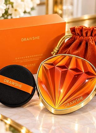 Тональное средство кушон drawshe cushion new orange / кушон с двумя сменными рефилями / алмазный кушон
