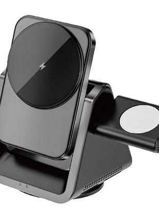 Бзп wiwu wi-w018 3 in 1 wireless charger grey