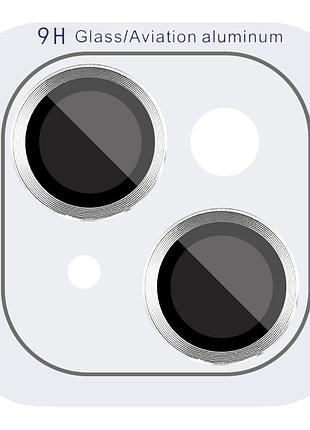 Захисне скло metal classic на камеру (у упак.) для apple iphone 15 (6.1") / 15 plus (6.7") срібний / silver