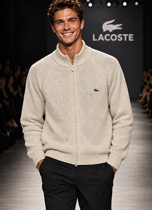 Чоловічий кардиган lacoste xl / 6 бежевий на блискавці
