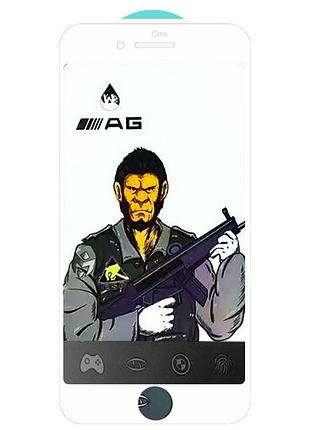 Захисне скло 5d anti-static matte (тех.пак) для apple iphone 7 plus / 8 plus (5.5") білий