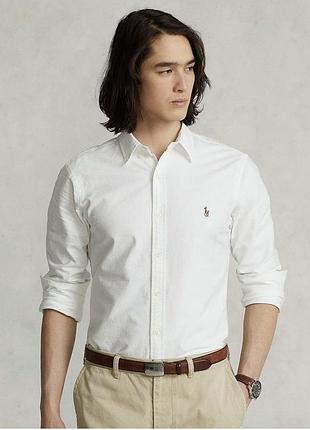 Polo ralph lauren чоловіча сорочка, брендова біла сорочка, рубашка