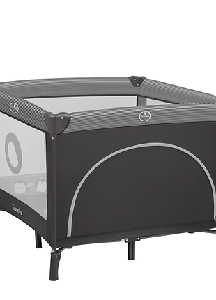 Манеж lionelo bonnie grey scandi складной на колесиках с боковым входом, голубой