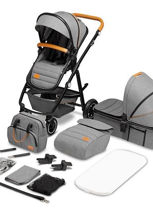 Универсальная коляска 2 в 1 lionelo amber grey stone, алюминиевая рама, накачивающие колеса