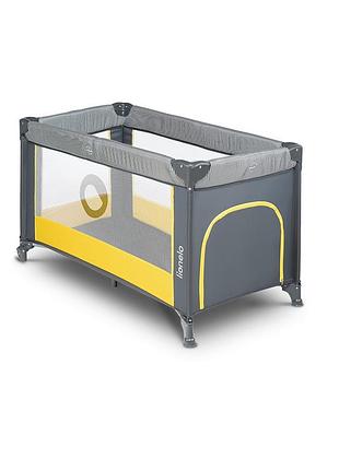 Манеж lionelo stefi yellow lemon с боковым входом, 2 колеса с тормозом.