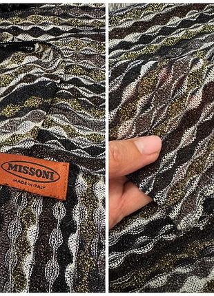 Шарф missoni с фирменным орнаментом люрекс трикотаж 2