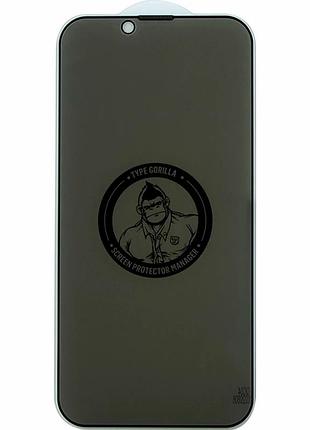 Захисне скло gorilla 0.33 мм 2.5d hd anti-peep для iphone 13 pro max 14 plus чорне
