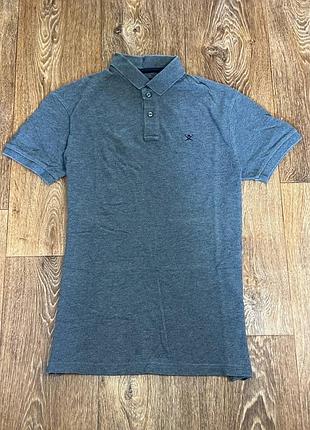 Футболка поло hackett london classic fit grey polo shirt