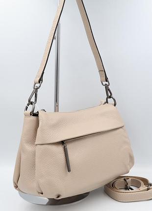 Сумка женская кожаная leather 6001 off-white