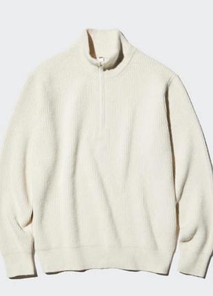 Свитер суфле uniqlo с застежкой 1/3 молния
