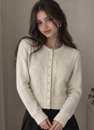 Нарядный шерстяной кардиган,100%шерсть