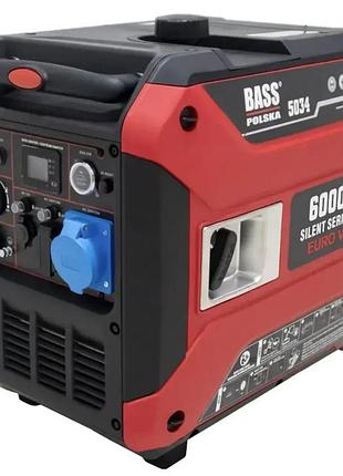 Мощный бензиновый инверторный генератор 6 квт, 230 в bass polska bp-5034 чистая синусоида