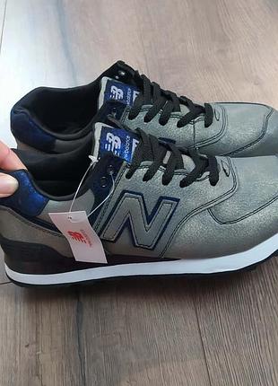 Кросівки жіночі new balance 574 сірі з синім