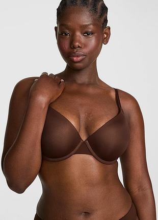 Безшовний бюстгальтер з одинарним пуш-ап від victoria's secret.  темний шоколад (ganache