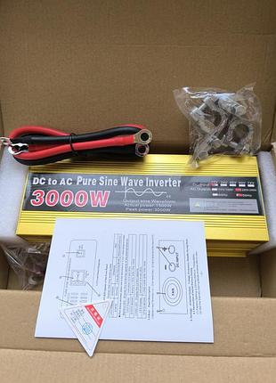 Инвертор dc to ac pure sine wave inverter 3000w 12v, чистый синус