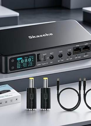 Мощный mini ups skazeke 18000mah | бесперебойник для роутера 12в ибп для роутера skazeke 18000mah. интернет без света! br-sh