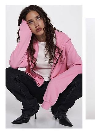 Худі жіноче keep style оверсайз на змійці рожеве
