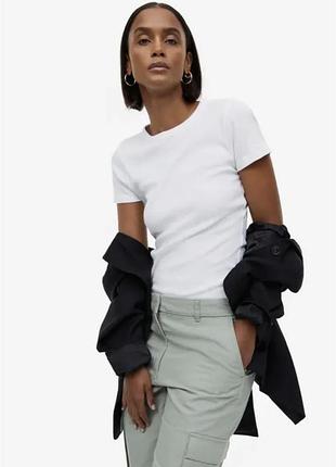 H&m, нова базова футболка в рубчик, р.xs