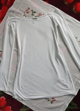Блузка ковточка спущение плечи белая вискоза с високими разрезами1 фото