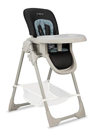 Стульчик для кормления momi gojo black, регулируемая высота, 5-точечные ремни