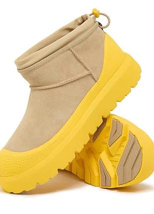 Жіночі уггі ультра міні гібрід жовті замшеві ugg ci ultra mini weather hybrid sand yellow