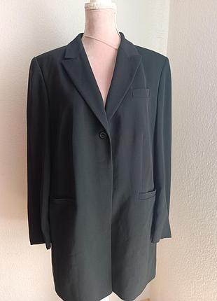 Чорний подовжений блейзер moda berri на підкладці з 100% віскози (р. 46 / l-xl)