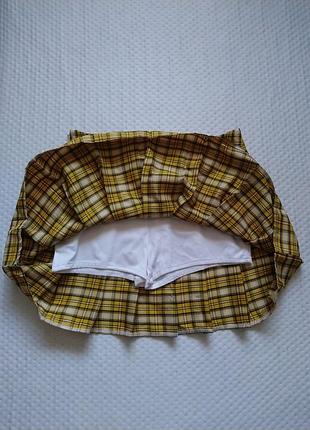 Спідниця в клітинку з шортами 3