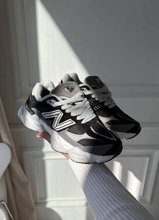 Жіночі кросівки  new balance 9060 black grey white термо