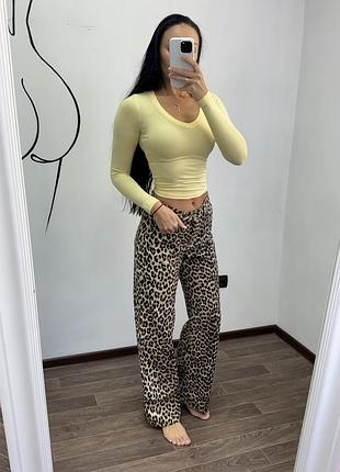 Леопардові джинси h&m